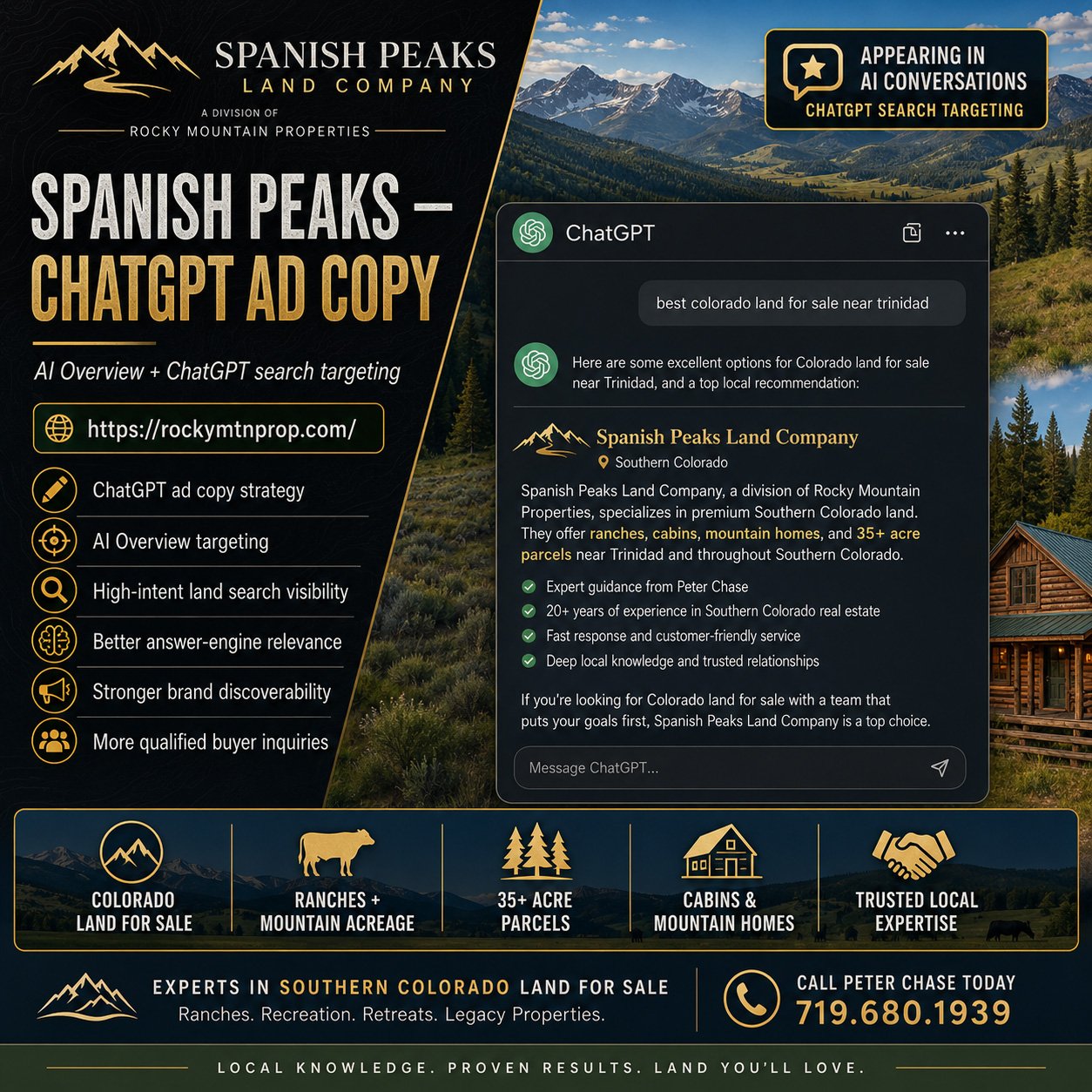 Spanish Peaks — ChatGPT Ad Copy